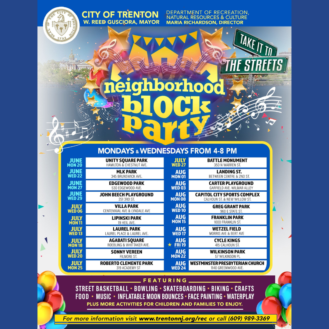 Neighborhood Block Party at Villa Park Trenton NJ Events TDA